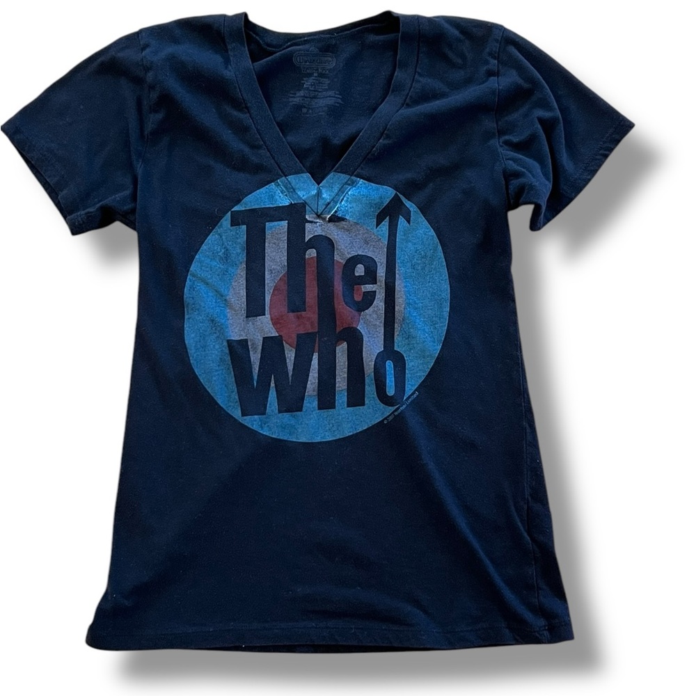 Y2K The Who Band Baby Tee Shirt Womens Winterland 2008 Black Medium